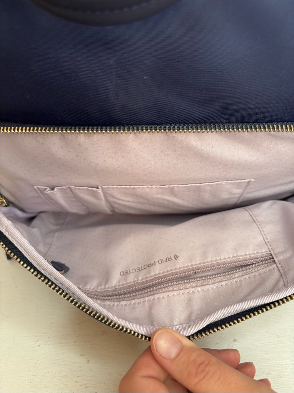 Samsonite Encompass Convertible Tote Backpack Laptop Travel Bag Navy Blue - Picture 3 of 9